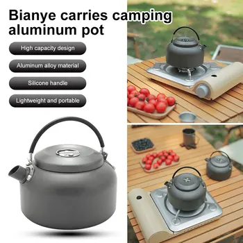  0.8 / 1.4L открит къмпинг кана преносим алуминиева сплав чайник кафе кана пътуване пикник готвене чайник туризъм лагерен огън съдове за готвене