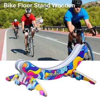 Цветна дървена стойка за велосипеди Етаж за съхранение на велосипеди Преносима стойка за велосипеди за 23C-30C Аксесоари за паркиране на велосипеди