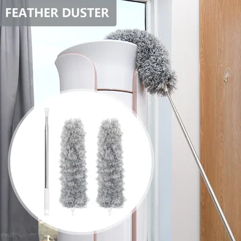 Разтегателен перо Duster с 280 см неръждаема стомана разширение полюс огъване микрофибър Duster домакински прах почистване инструменти