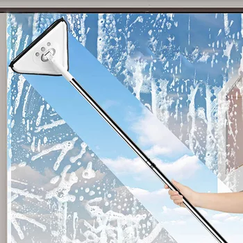 триъгълен моп за измиване на стъклен таван почистване на прах гумен кухненски стенен плосък под прозорци телескопична четка за чистачки домакинство