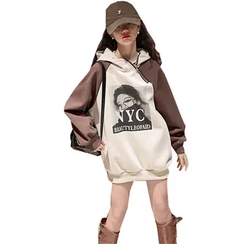 Суитшърти за тийнейджърки Cool Girl писмо модел качулки с цип нова есен зима сгъстяване дрехи 100% памук качулка върховете