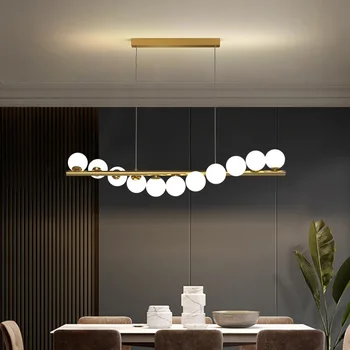 Модерна креативна трапезария от бяло стъкло Полилей Скандинавска кухня Лъскава маса за хранене G9 хол висящи осветителни тела