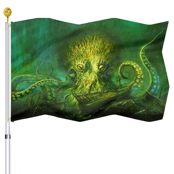Демон октопод лилаво знаме двойно зашити с месингови втулки полиестерни знамена къща вътрешен парти открит хол декор флаг