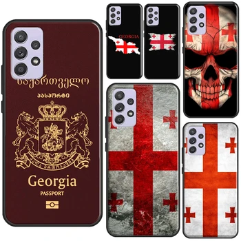Georgia Grunge флаг случай за Samsung A52 A12 A22 A32 A42 A72 A51 A71 A50 A70 A41 A31 A11 A21S A52S мека корица