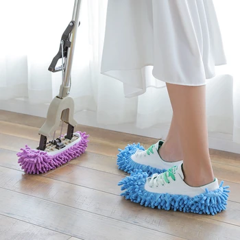 микрофибър етаж прах почистване чехли почистване обувки шенил дома кърпа почистване обувки покритие за многократна употреба гащеризони моп чехли