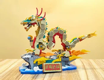 2024 Благоприятен китайски дракон 80112 Модел градивни блокове Разширен строителен комплект за възрастни Тухли Играчки Подаръци