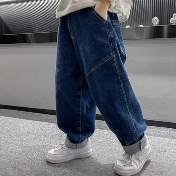 New Arrivals Boys Jeans Spring Autumn Mid Waist Pants For Children's Casual High Quality Denim Trousers Teen Boys 5-14Years