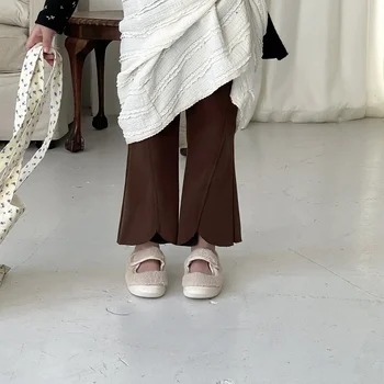 2023 Зимни нови детски ежедневни панталони хлабав удобен корейски стил детски бебешки вълнообразни ръбове кадифени панталони