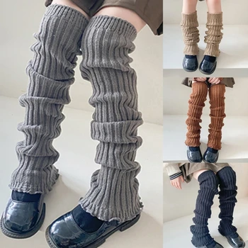 Училищна рокля Кабелна плетена чорапи Малко дете Зима Тромави чорапи Сгъстяване на подгряване на краката Y55B