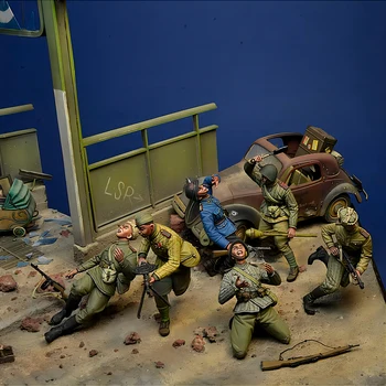 1/35 смола модел фигура комплекти GK, шест души, без сцена, военна тема, несглобени и небоядисани, 397J