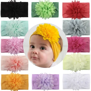 Baby Girl лента за глава Бебешки аксесоари за коса Лъкове Новородени шапки цвете еластичен подарък малко дете мека превръзка панделка бебе коса лента