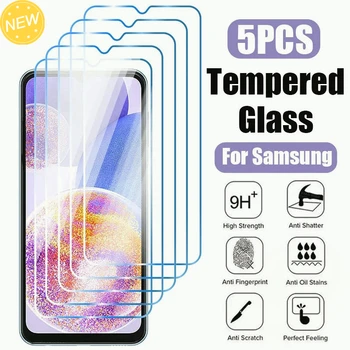 5PCS закалено стъкло за Samsung A13 A54 A34 A12 A53 A14 A71 A52 A23 екран протектор за Samsung A70 A51 A32 A73 A50 A33 A22 5G