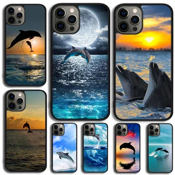Dolphins TPU калъф за телефон за iPhone 15 14 SE 2020 XR XS 11 12 13 Mini Pro MAX 6 7 8 Plus Coque