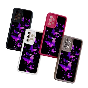 Purple пеперуда телефон случай за Xiaomi Redmi бележка 12 11 10 9 Pro 5G 10C 9s 9A 9C 9T K40 K50 ол инклузив анти-капка капак Coque