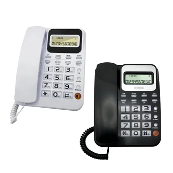 кабелен телефон стационарен телефон голям бутон стационарни телефони за рецепция капка доставка
