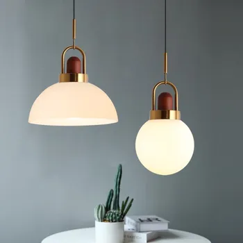 Nordic LED висулка светлина модерна млечно бяла минималистична стъклена декоративна лампа хол спалня трапезария осветителни тела