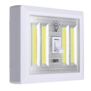 1Pcs COB стена лампа превключвател LED батерия захранва гараж шкаф килер лампа спешни къмпинг нощни светлини