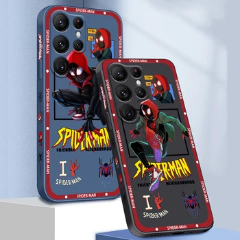 Marvel Avengers Spider-Man течно ляво въже за Samsung Galaxy S23 S22 S21 S20 FE S10 Ultra Plus Lite 5G капак телефон случай