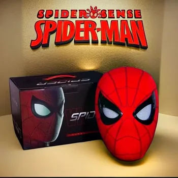 Spiderman Mascara Headgear Cosplay Moving Eyes Electronic Mask Spider Man 1:1 Дистанционно управление Еластични играчки за възрастни Детски подарък
