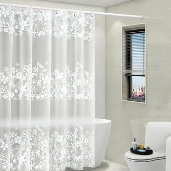 1 бр. Цветен модел душ завеса прозрачен PEVA водоустойчива завеса за баня голям размер за вана къпане покритие с куки