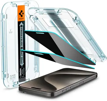 2 бр. 9HTempered стъкло защита на екрана за поверителност с подравняване монтажен капак за iPhone 15 14 13 12 Pro Max лесен за инсталиране