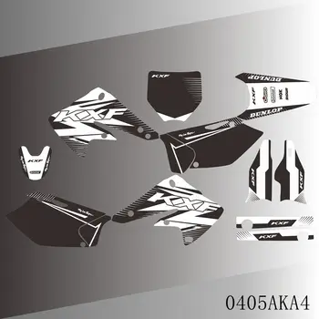 Пълна графика Стикери стикери Мотоциклет фон Име на потребителски номер за KAWASAKI KXF 250 KXF250 KX 250F 2004 2005