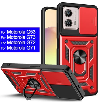 Capa За Motorola G53 Калъф за плъзгащ обектив Защитно покритие за стойка за Moto G71 G72 G73 G13 G23 G22 G32 G52 G62 G20 G30 G60 G60S E30 E40