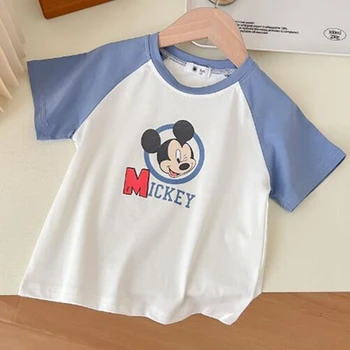 New Baby Boys Summer Short Sleeve Clothes Girls T Shirt Cartoon Disney Minnie Mouse Mickey Donald Duck Top Children Toddler Tees