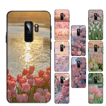 Ретро Розови цветя лале Калъф за телефон за Samsung S 20 21 22 23 плюс Ultra за Redmi Note 8 9 10 11 за Huawei Y 5 6 9